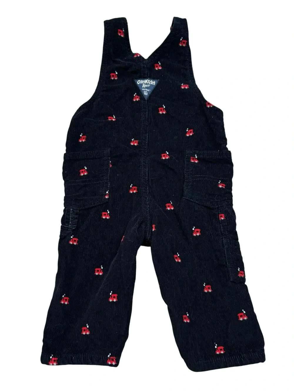 Oshkosh Toddler‎ Train Corduroy Overalls - Black Size 9 Months